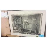 FRAMED ORIGINAL SKETCH MIT IN SENIOR HOUSE
