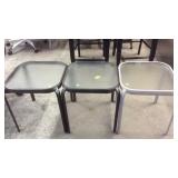 3 GLASS TOP PATIO TABLES
