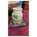 HAND PAINTED JAR & MARBLE COASTER