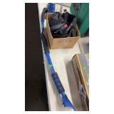 WINDSHIELD SCRAPER/BRUSH & BX W/ FISHING REELS &