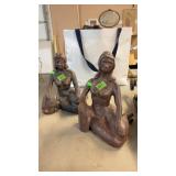 2 CLAY NUDE LADY FIGURINES