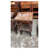 2 STOOLS W/ LEATHER SEATS