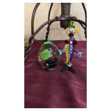 MURANO GLASS PAPER WEIGHT & MURANO GLASS CLOWN