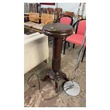 CARVED WOOD PEDESTAL 14' DIA, 37' TALL