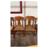 2 ANTIQUE CANE BOTTOM CHAIRS