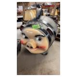 PORCO 1930'S WINE BARREL CHALKWARE PIGGY BANK