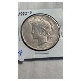 1922-D SILVER PEACE DOLLAR