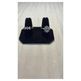 TWO .925 LADIES RINGS