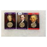 3 PRESIDENTIAL DOLLARS-JACKSON-JOHN Q ADAMS &