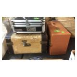 LOCKING JEWELRY CASE, VINTAGE COSMETIC CASE &