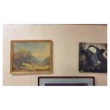 ANTIQUE PICTURE & COW PICTURE