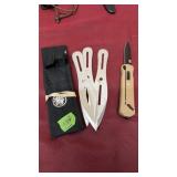 SET OF 3 THROWING KNIVES & SMITH & WESSON SWITCH