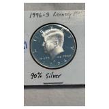 1996-S 90% SILVER KENNEDY HALF DOLLAR