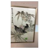 CHINESE EMBROIDARY PARTRIDGE PICTURE