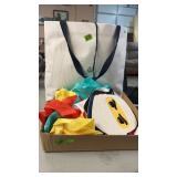 BX W/ KIDS MASKS & BAG OF KIDS CLOTHING/SHOES