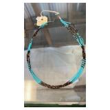 BEADED STERLING & TURQUOISE NECKLACE