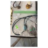 UNMARKED SILVER BOLO TIE & MISC