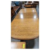 OAK CLAWFOOT DINING TABLE