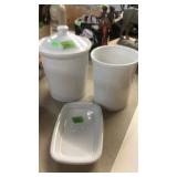 FIESTA WHITE CANISTER W/ L ID, CANISTER NO LID &