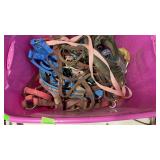 PURPLE TOTE W/ HORSE TACK-HALTERS, BRIDLES & REINS