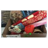 BX OF ASIAN ITEMS, SCROLLS, FIGURINES