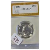 1939 PGA MS67 SILVER QUARTER