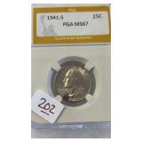 1941-S PGA MS67 SILVER QUARTER
