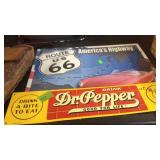 DR PEPPER METAL SIGN & ROUTE 66 METAL SIGN