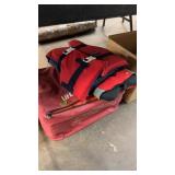 2 LIFE VESTS & BAG OF LIFE JACKETS