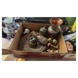 BX W/ COPPER VASES MADE IN GREECE, PLATE, BRASS
