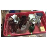 BASKET OF GLASSWARE