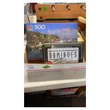 DOMINOS, 500 PC PUZZLE & CHESS BOARD