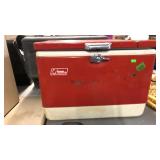 RED VINTAGE COLEMAN COOLER