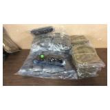 10 MILITARY STYLE POUCHES & 3 BAGS OF BELTS