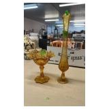 2 PC OF YELLOW GLASS