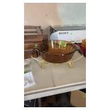 MID CENTURY MODERN FIRE KING BAKING DISH W/ WARMER