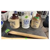 3 STONEWARE SHISKEY JUGS