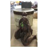 VINTAGE 1880'S CHIP & FELT HAT BOX & 2 LADY