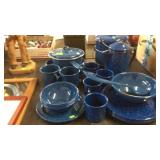 GROUP OF BLUE GRANITE WARE DISHWARE
