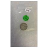 1957 CANADIAN 80% SILVER 25 CENT PIECE