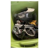 GREEN TOTE W/ PAINTBALL GUN, CANISTERS, PAINT BALL