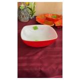 RED PYREX BOWL