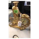 1902 MERITIME CAST SPELTER FIGURAL DESK CLOCK