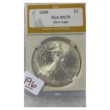 1998 PGA MS70 SILVER EAGLE