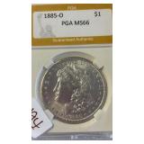 1885-O PGA MS66 MORGAN SILVER DOLLAR