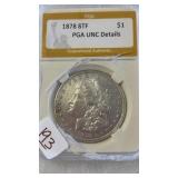 1878 PGA UNCIRC MORGAN SILVER DOLLAR