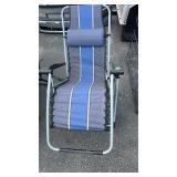 BLUE & GRAY CHAISE LOUNGE LWAN CHAIR