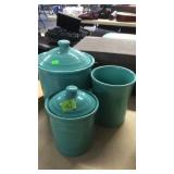 3 PC FIESTA CANISTER SET  **MISSING 1 LID