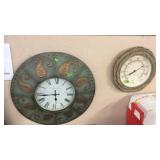 THERMOMETER & METAL WALL CLOCK