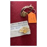 24KT GOLD PLATED REED & BARTON BROOCH & 12KT GOLD